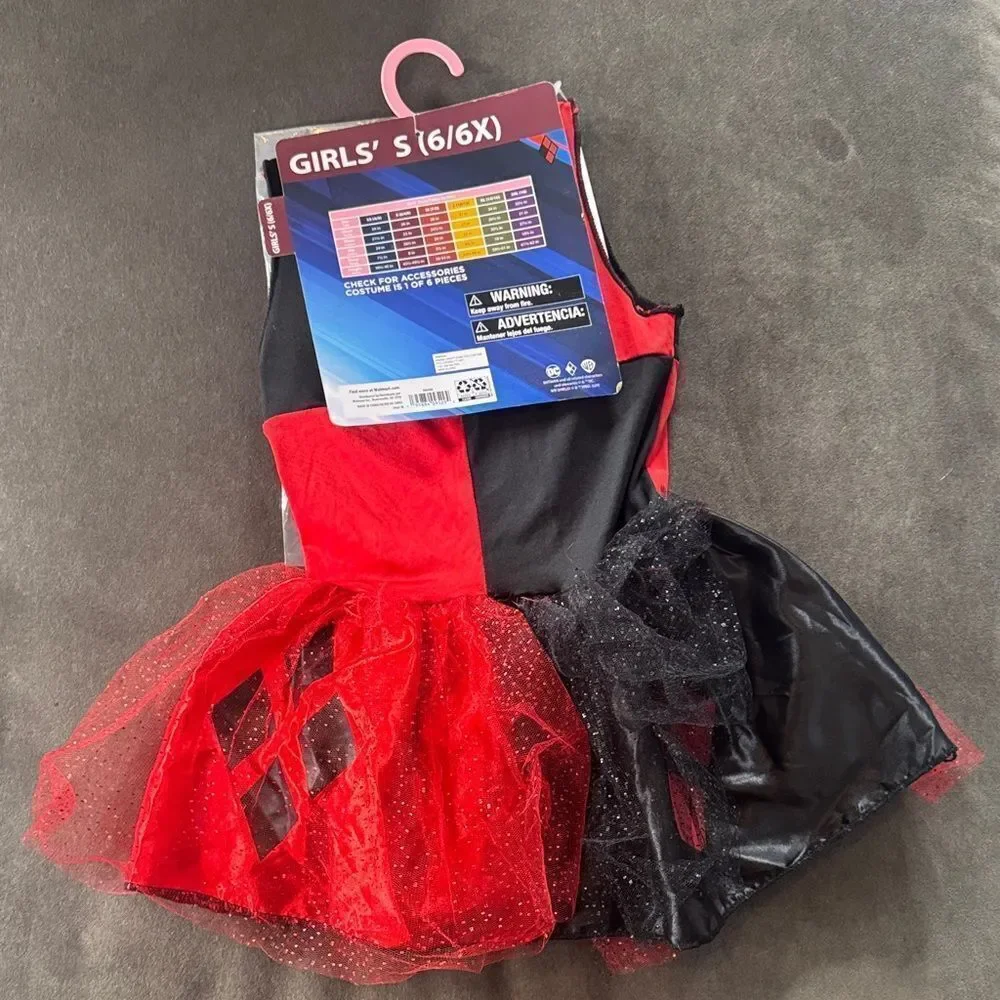 Girls' DC Superhero’s Harley Quinn Halloween Costume Rubies Size S 6/6X NEW